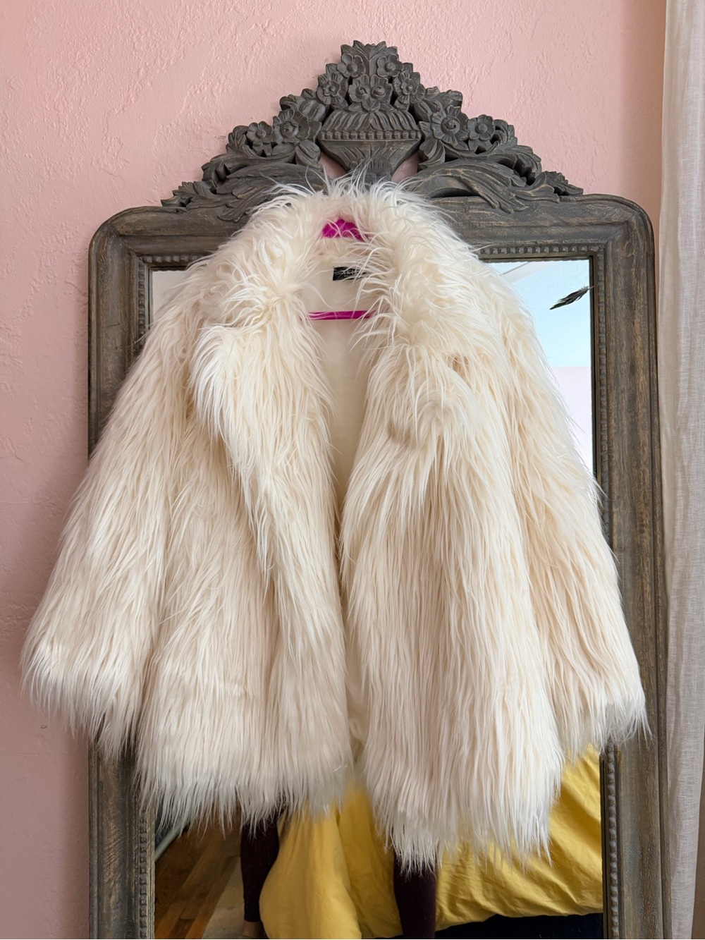 Akira faux fur cream coat